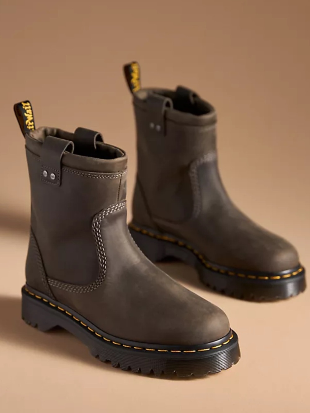Dr. Martens Anistone Lo Biker Boots in Brown | Size 38/7